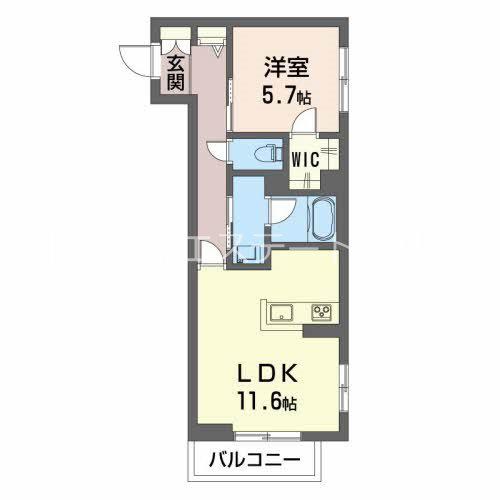 カーメスト(1LDK/2階)の間取り写真
