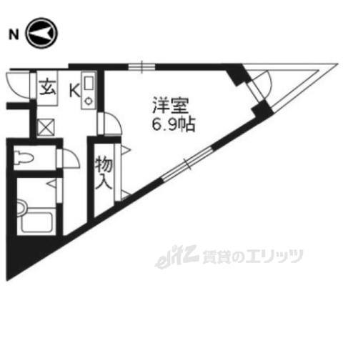 スペシャリー丸太町(1K/5階)の間取り写真
