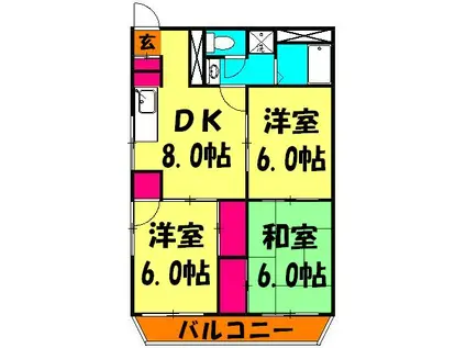 第6池田マンション(3DK/1階)の間取り写真