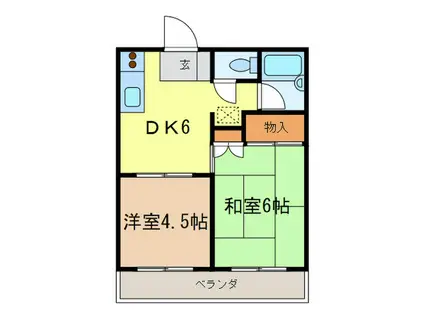 URBAN HOUSE(2DK/1階)の間取り写真