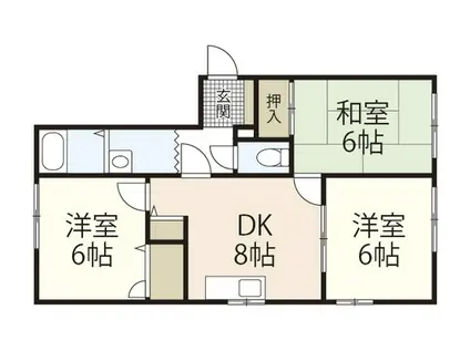 ウエストコートB(3DK/2階)の間取り写真