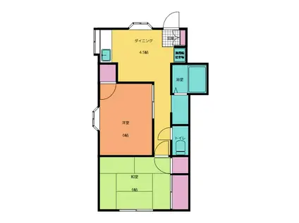 4丁目ハイツクローバ(2DK/2階)の間取り写真