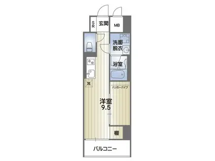 RISE KUMAMOTO EXE(ワンルーム/10階)の間取り写真