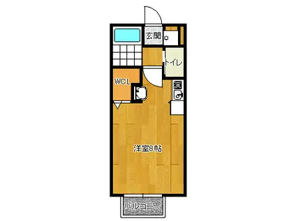 アメニテイ東金II(ワンルーム/2階)の間取り写真