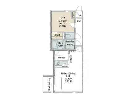 GRANGRACE(1LDK/3階)の間取り写真