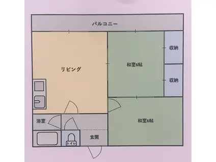 野村マンション(2DK/2階)の間取り写真