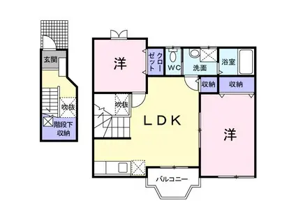 マンハッタンカフェ(2LDK/2階)の間取り写真