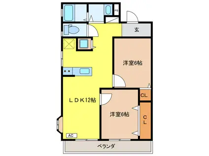 寿第3ビル(2LDK/1階)の間取り写真