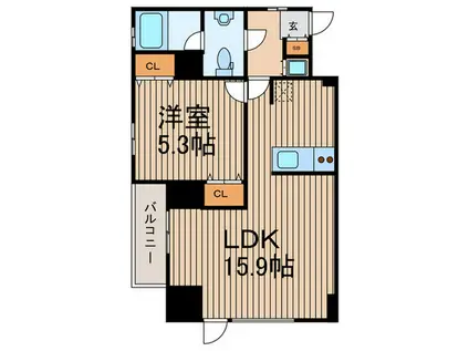 ラティエラ成城学園前(1LDK/6階)の間取り写真