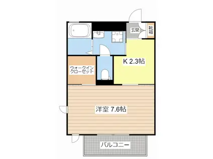 草津百合ハイツ(1K/2階)の間取り写真