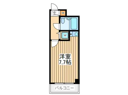 ライオンズマンション川崎四谷(ワンルーム/4階)の間取り写真