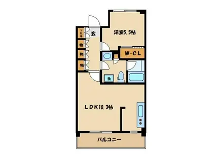 プライムメゾン武蔵野の杜(1LDK/1階)の間取り写真