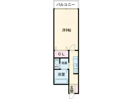 LA RIVIERE OKAMOTO(1K/2階)の間取り写真