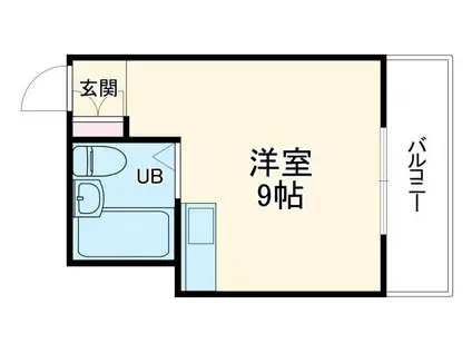 メゾンユタカⅢ(ワンルーム/3階)の間取り写真