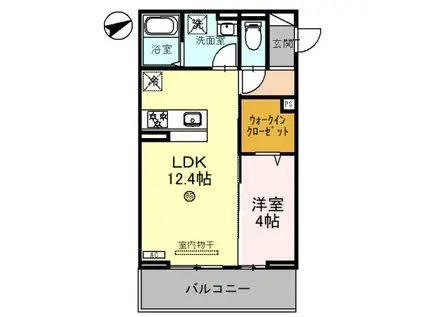 DーPLACE城西(1LDK/3階)の間取り写真