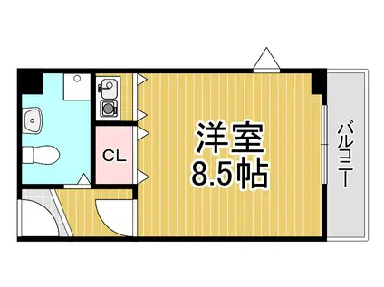 リアライズ夙川(ワンルーム/3階)の間取り写真