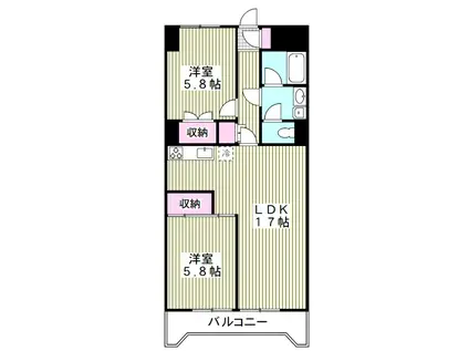 グランメール戸田II(2LDK/2階)の間取り写真