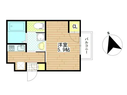 SENTOGRACE I(1K/1階)の間取り写真