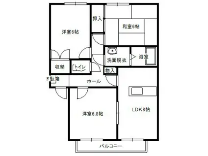 ハミングタウン合川(3LDK/2階)の間取り写真