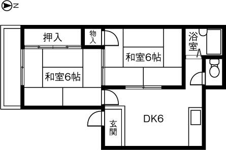 コーポラス天王(2DK/2階)の間取り写真