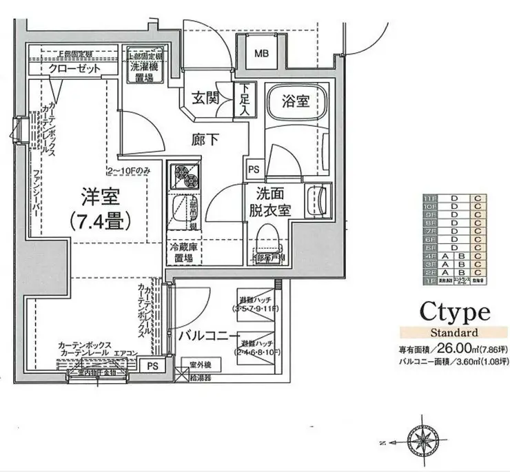 アイル秋葉原NORTH参番館 4階階 間取り