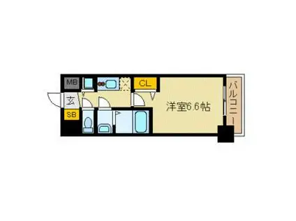 プレサンス名古屋STATIONフレア(1K/12階)の間取り写真