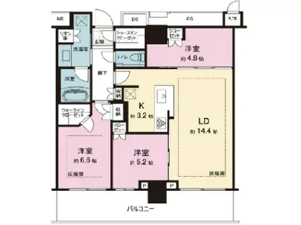 THE TOWER JUJO(3LDK/14階)の間取り写真