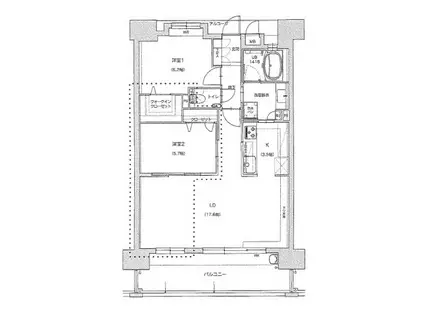 モントーレ香椎浜サーフコート(2LDK/8階)の間取り写真