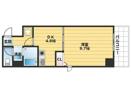 べラヴィスタセイビ(1DK/7階)の間取り写真