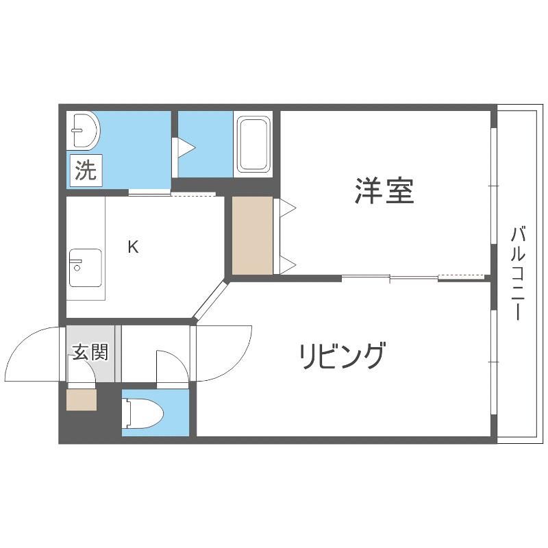 栄通銀座パレス(1LDK/4階)の間取り写真