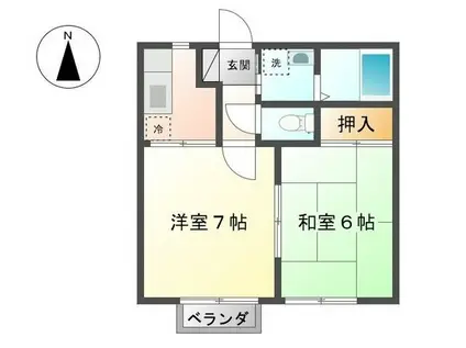 テンダーMIV(2K/2階)の間取り写真