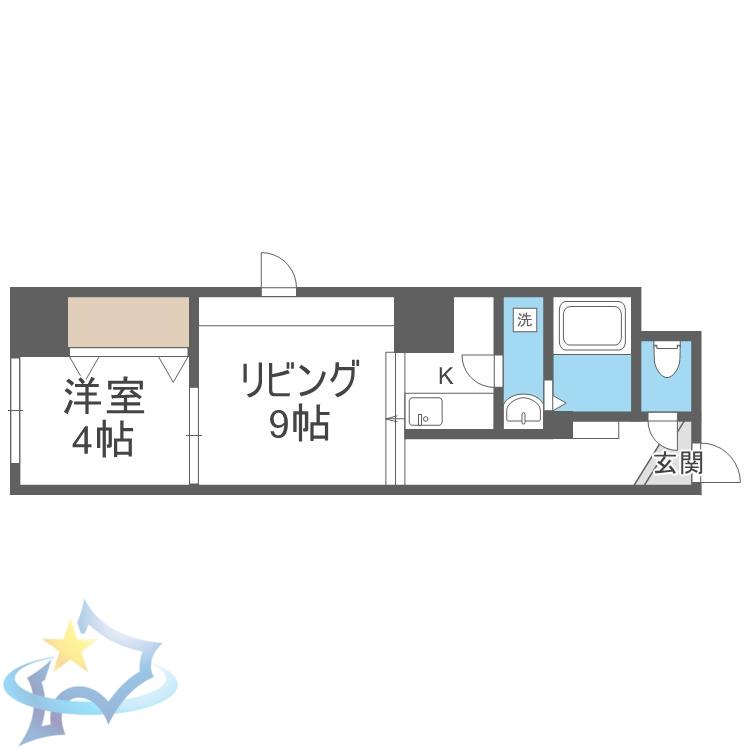パークヒルズ中央12(1LDK/8階)の間取り写真