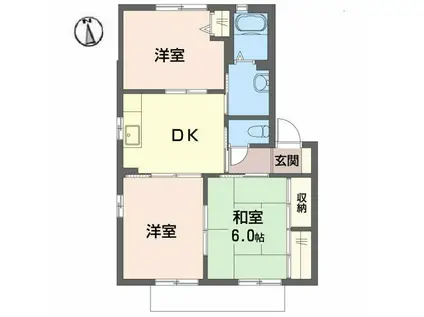 グランシードK I棟(3DK/2階)の間取り写真