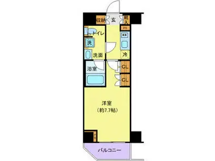 ジェノヴィア南千住VIスカイガーデン(1K/4階)の間取り写真