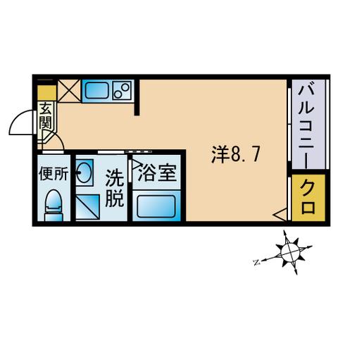 ファイブスターズ長丘(ワンルーム/2階)の間取り写真