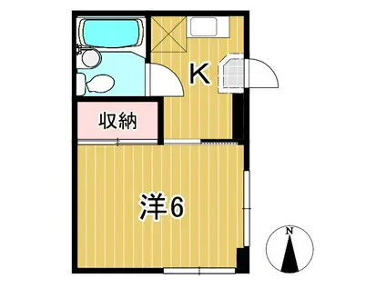クレール池の川(1K/4階)の間取り写真