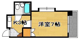 山本ビル(1K/2階)の間取り写真