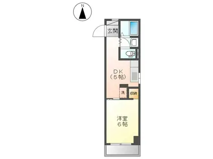 神明ハイツ(1DK/2階)の間取り写真