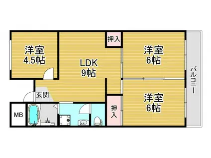 ラフェンテ塚本(3LDK/5階)の間取り写真