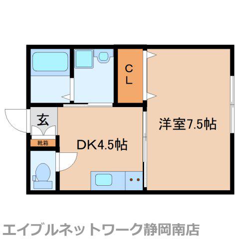 エスターテ(1DK/2階)の間取り写真