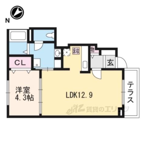 ラーマⅡ(1LDK/1階)の間取り写真