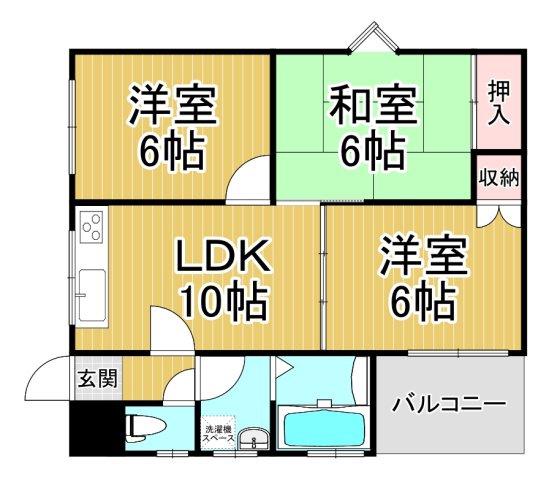 リアライズ新甲陽Ⅱ(3LDK/3階)の間取り写真