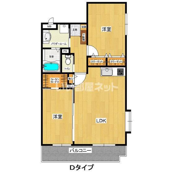 ルーチェ(2LDK/4階)の間取り写真