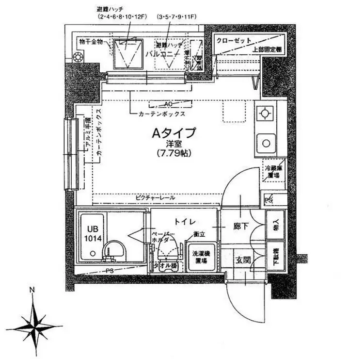 ドルチェ銀座東壱番館 7階階 間取り