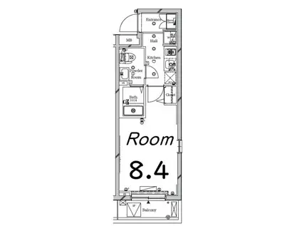 クレストタップ綾瀬(1K/2階)の間取り写真