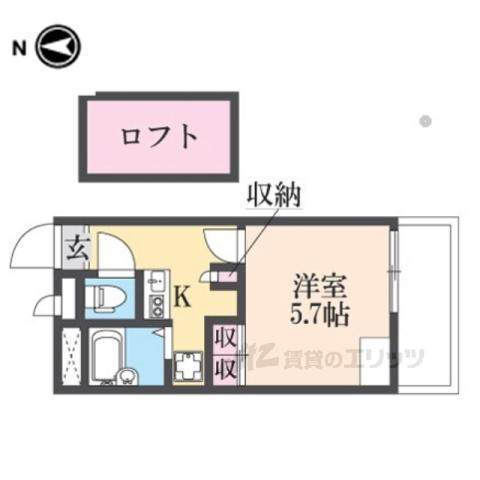 レオパレス武庫川B(1K/3階)の間取り写真