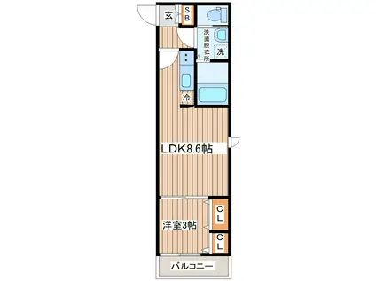 J RESIDENCE OTEMACHI(1LDK/1階)の間取り写真