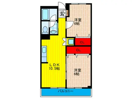 パレ守口(2LDK/3階)の間取り写真