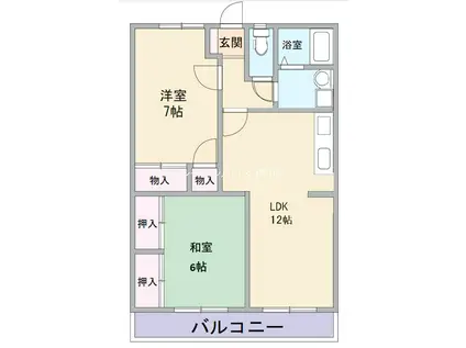 クレスト上尾K-3(2LDK/3階)の間取り写真