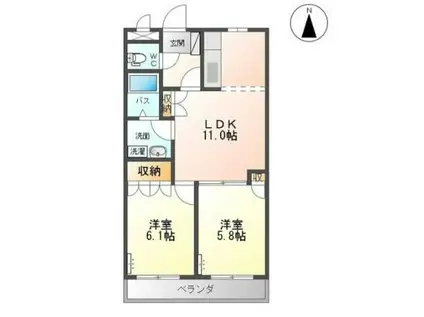 エアリアルガーデン(2LDK/1階)の間取り写真